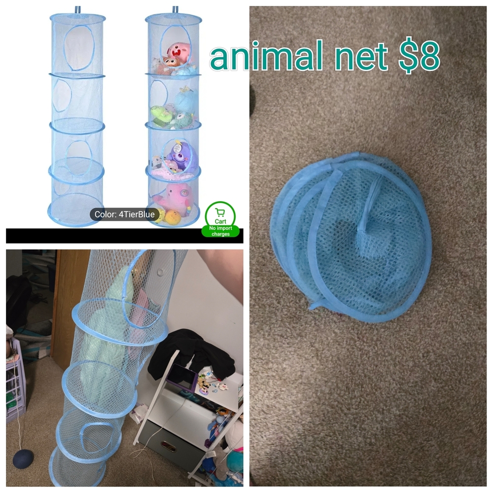 Blue Hanging Mesh Organizer